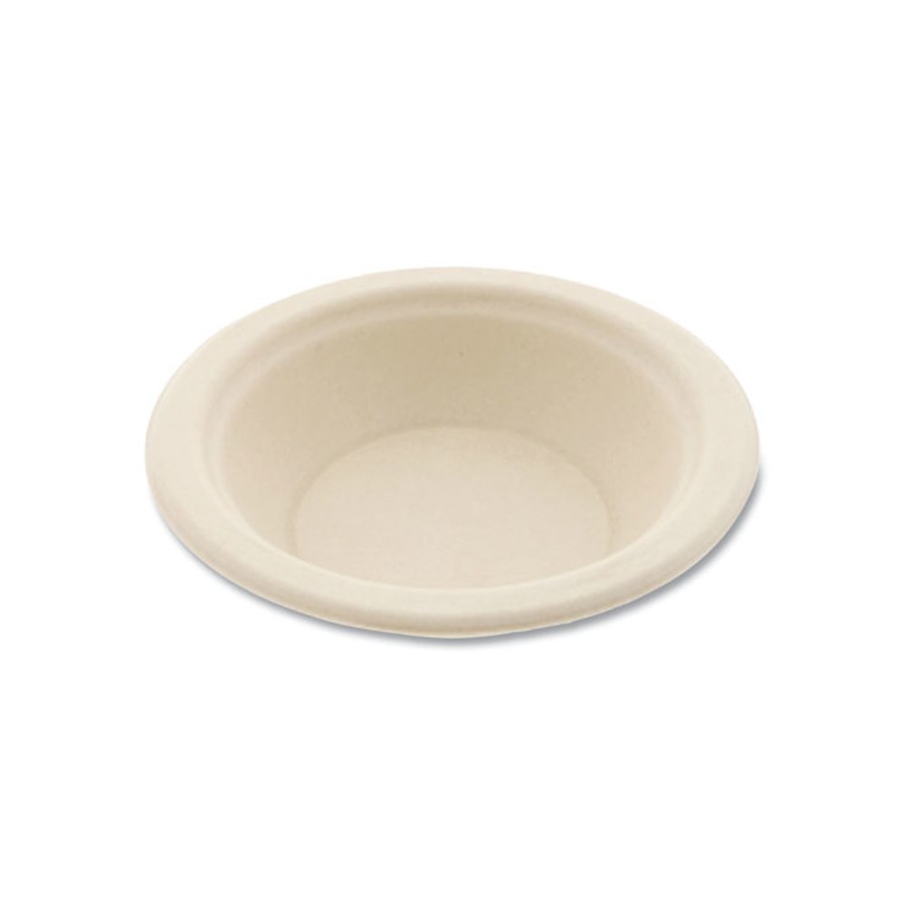 Molded Fiber PFAS-Free Dinnerware, Round Bowl, Sugarcane, 12 oz, Tan, 1,000/Carton. Picture 3