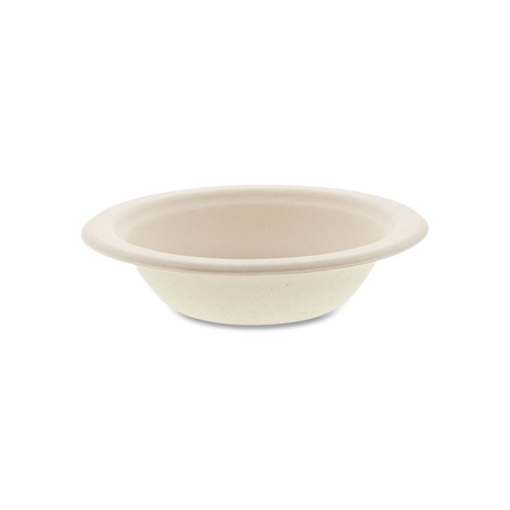 Molded Fiber PFAS-Free Dinnerware, Round Bowl, Sugarcane, 12 oz, Tan, 1,000/Carton. Picture 2