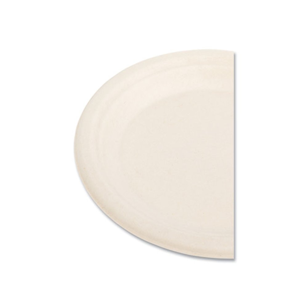 Molded Fiber PFAS-Free Dinnerware, Plate, Sugarcane, 6" dia, Tan, 1,000/Carton. Picture 5