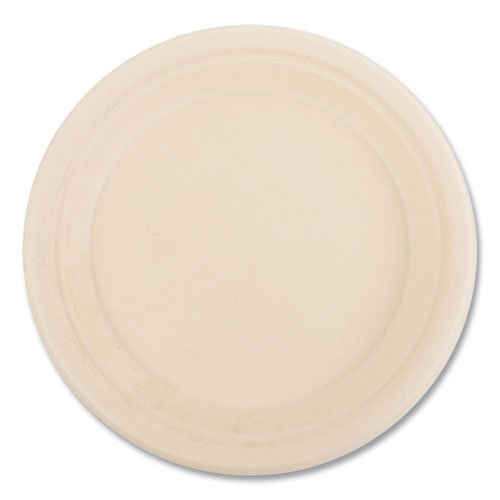 Bagasse PFAS-Free Dinnerware, Plate, Sugarcane, 9" dia, Tan, 500/Carton. Picture 3