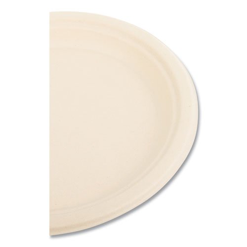 Bagasse PFAS-Free Dinnerware, Plate, Sugarcane, 9" dia, Tan, 500/Carton. Picture 5