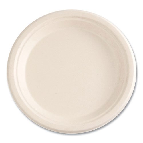 Bagasse PFAS-Free Dinnerware, Plate, Sugarcane, 9" dia, Tan, 500/Carton. Picture 9