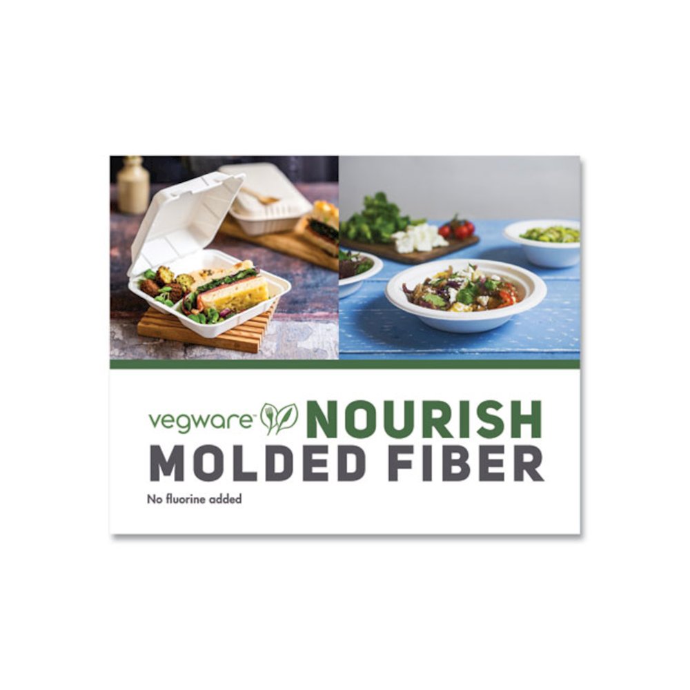 Nourish Molded Fiber Tableware, Compostable, Bowl, Sugarcane, 12 oz, White, 1,000/Carton. Picture 3