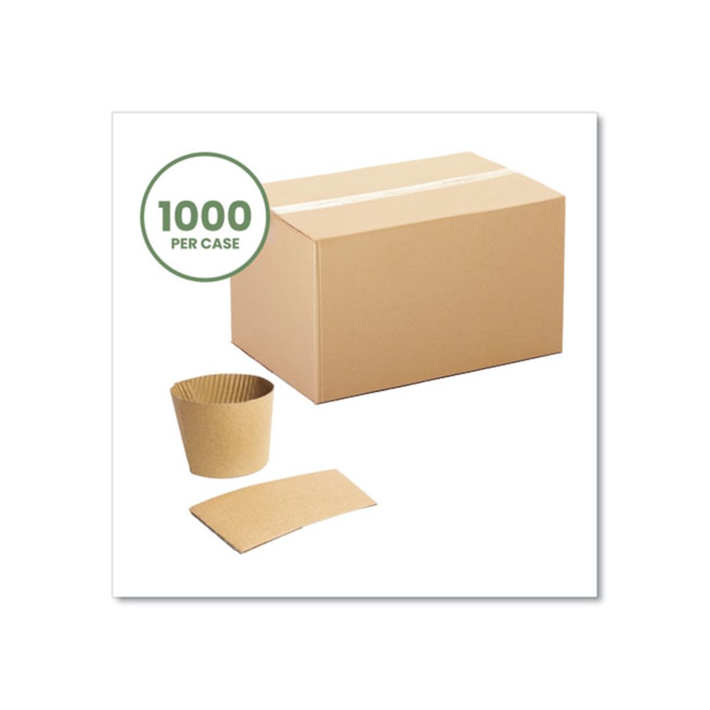 Kraft Hot Cup Sleeves, Fits Vegware 89-Series Hot Cups, Kraft, 1,000/Carton. Picture 2