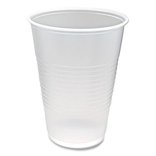 RK Ribbed Cold Drink Cups, 10 oz, Plastic, Clear, 100/Sleeve, 25 Sleeves/Carton. Picture 1