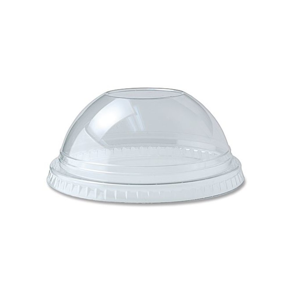 Kal-Clear/Nexclear Drink Cup Lids, Dome Lid with No Hole, Fits 12 oz to 20 oz Cold Cups, Plastic, Clear, 1,000/Carton. Picture 1