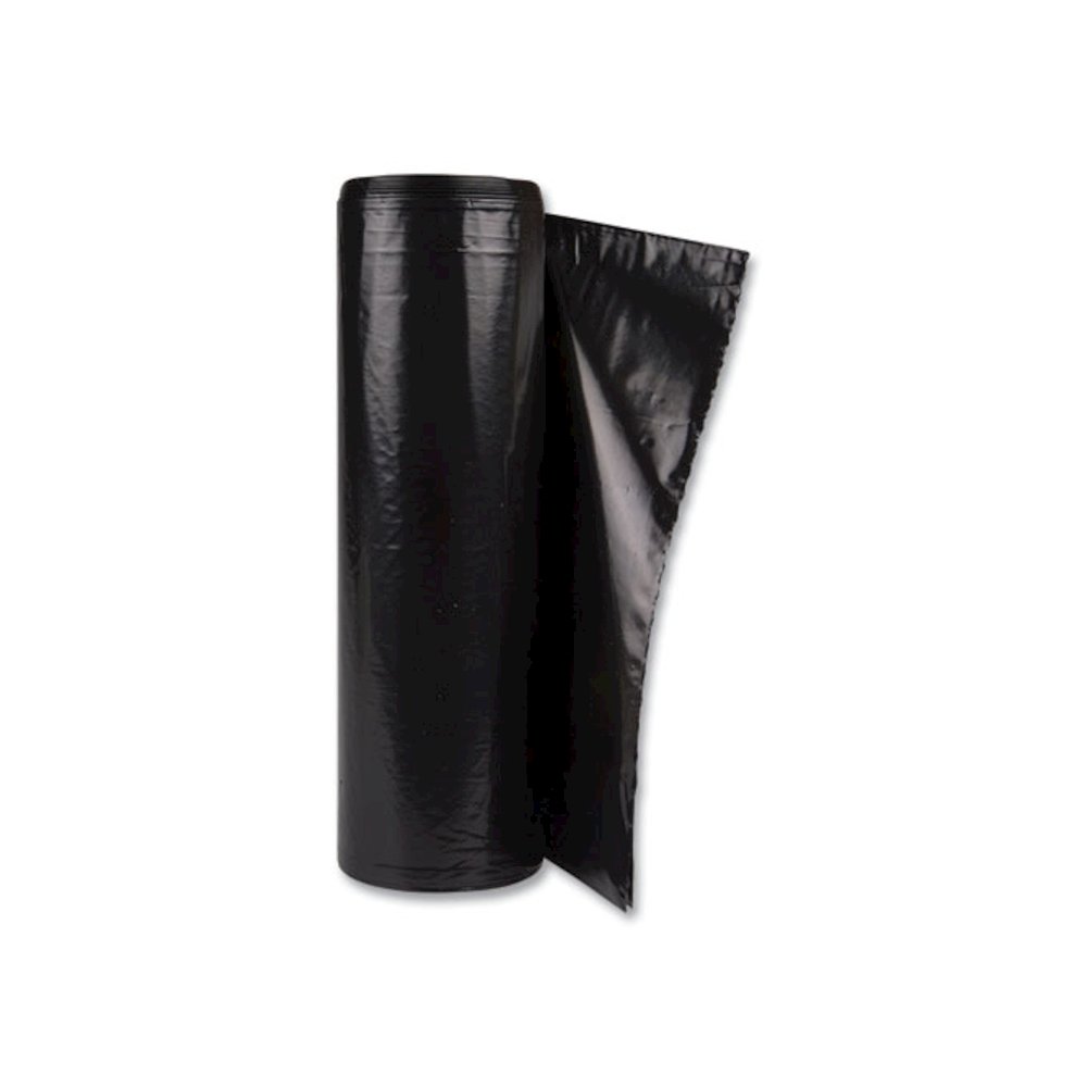 Low-Density Commercial Can Liners, 60 gal, 1.2 mil, 38" x 58", Black, Interleaved Roll, 10 Bags/Roll, 10 Rolls/Carton. Picture 2