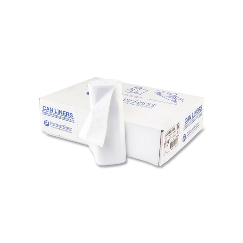 High-Density Commercial Can Liners, 33 gal, 16 mic, 33" x 40", Clear, Interleaved Roll, 25 Bags/Roll, 10 Rolls/Carton. Picture 1