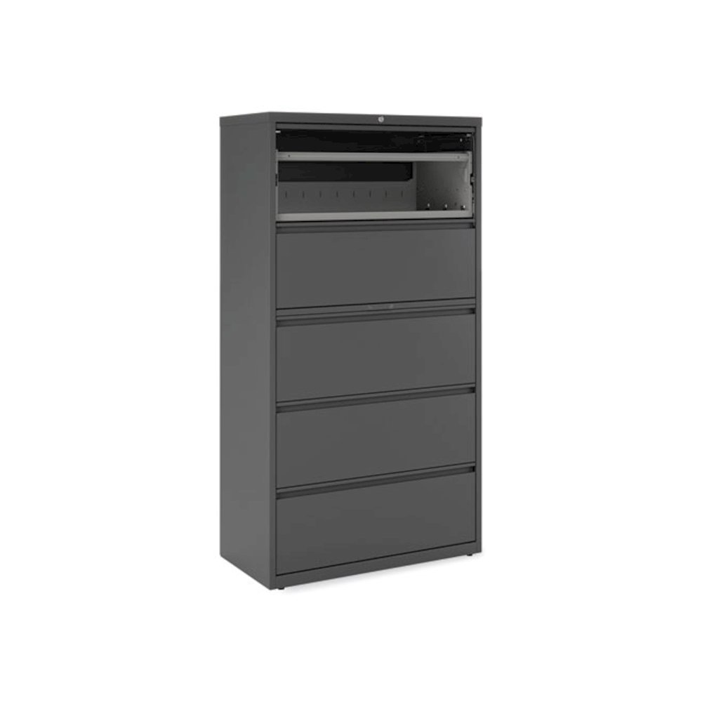 Lateral File, 5 Legal/Letter/A4/A5-Size File Drawers, Charcoal, 36" x 18.63" x 67.63". Picture 8