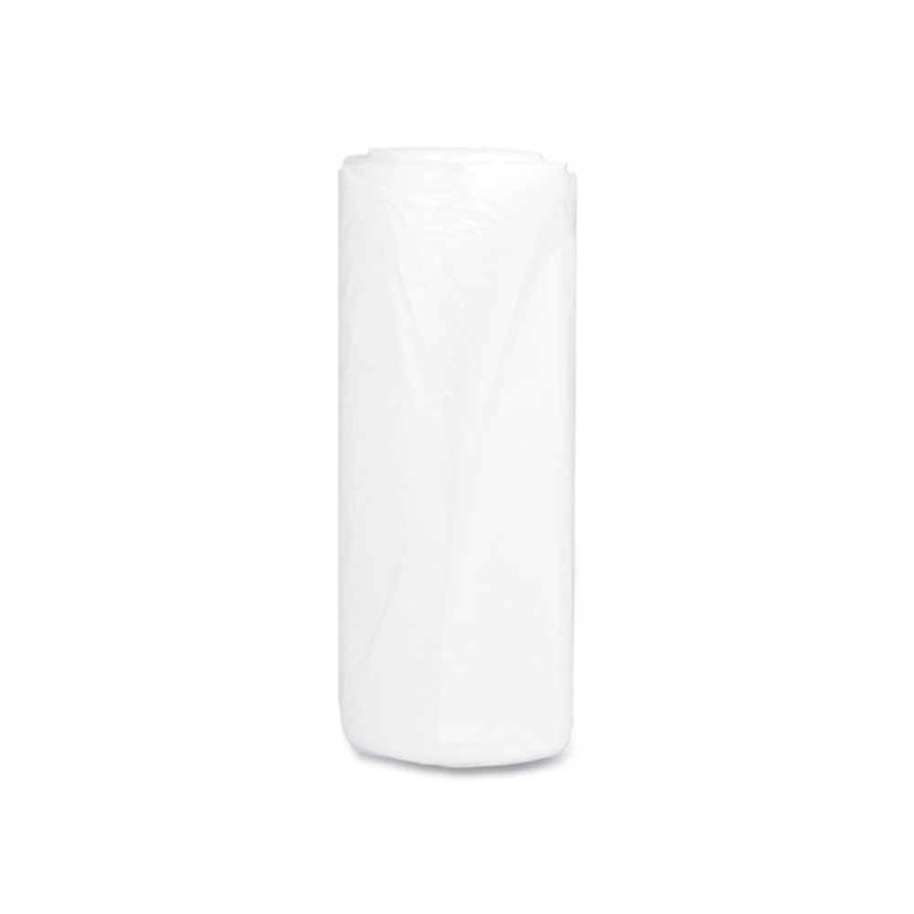 High-Density Commercial Can Liners, 60 gal, 17 mic, 38" x 60", Clear, Interleaved Roll, 25 Bags/Roll, 8 Rolls/Carton. Picture 4