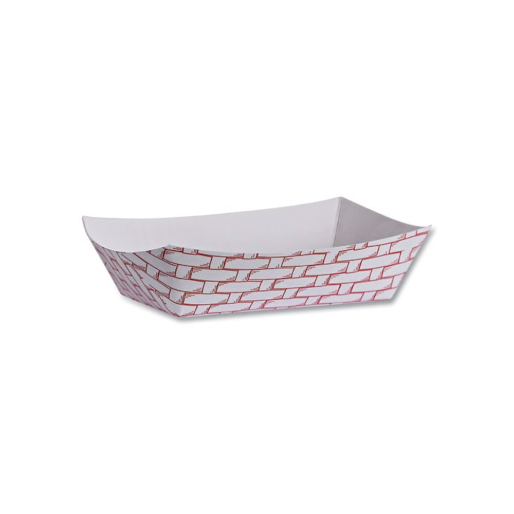Paper Food Baskets, 6 oz Capacity, 3.78 x 4.3 x 1.08, Red/White, 1,000/Carton. Picture 2