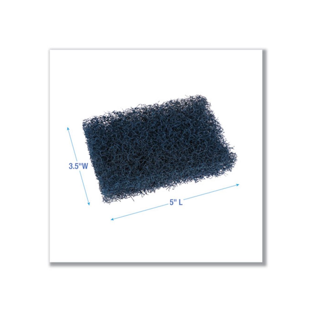 Extra Heavy-Duty Scouring Pad, 3.5 x 5, Dark Blue, 20/Carton. Picture 3