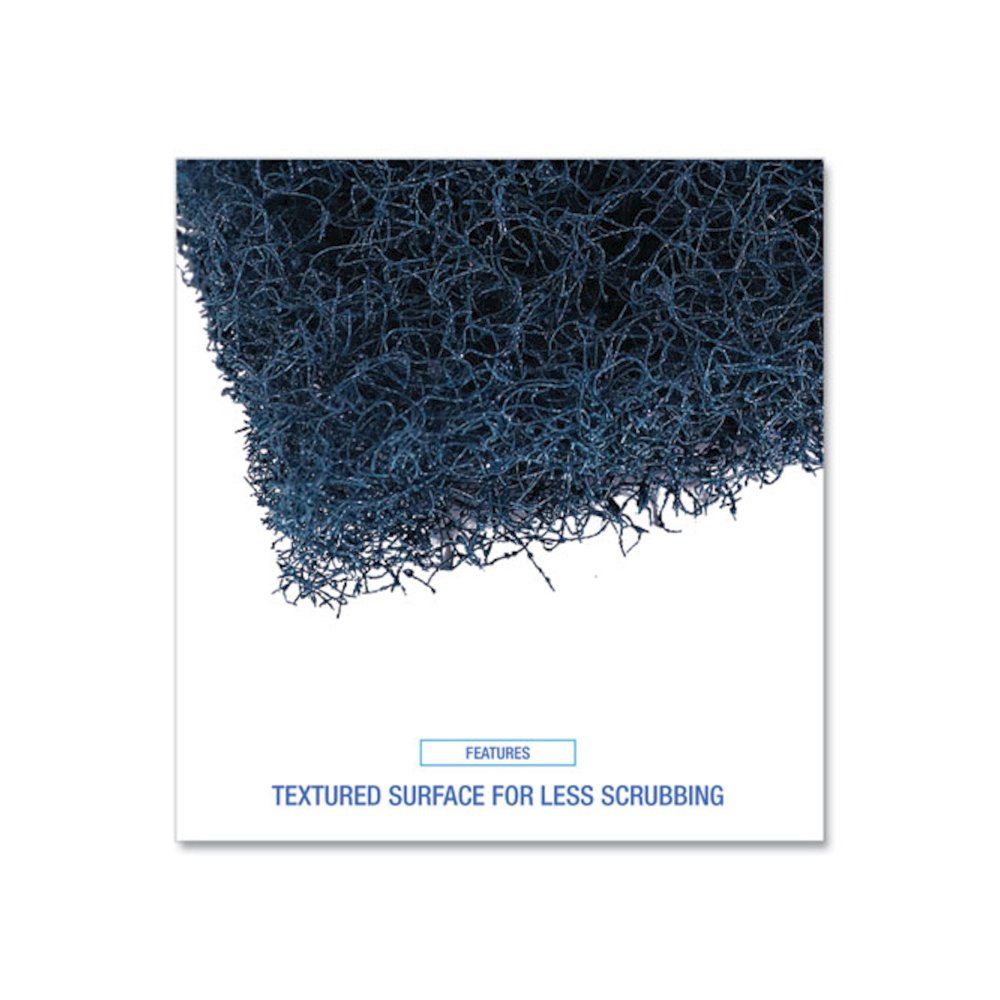 Extra Heavy-Duty Scouring Pad, 3.5 x 5, Dark Blue, 20/Carton. Picture 6