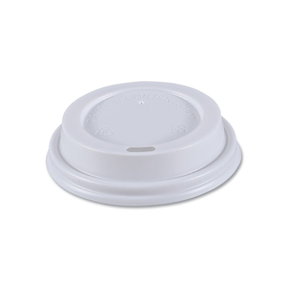 Hot Cup Lids, Fits 8 oz Hot Cups, Plastic, White, 50/Sleeve, 20 Sleeves/Carton. Picture 2