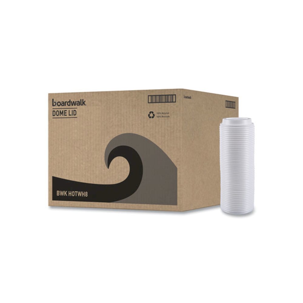 Hot Cup Lids, Fits 8 oz Hot Cups, Plastic, White, 50/Sleeve, 20 Sleeves/Carton. Picture 1