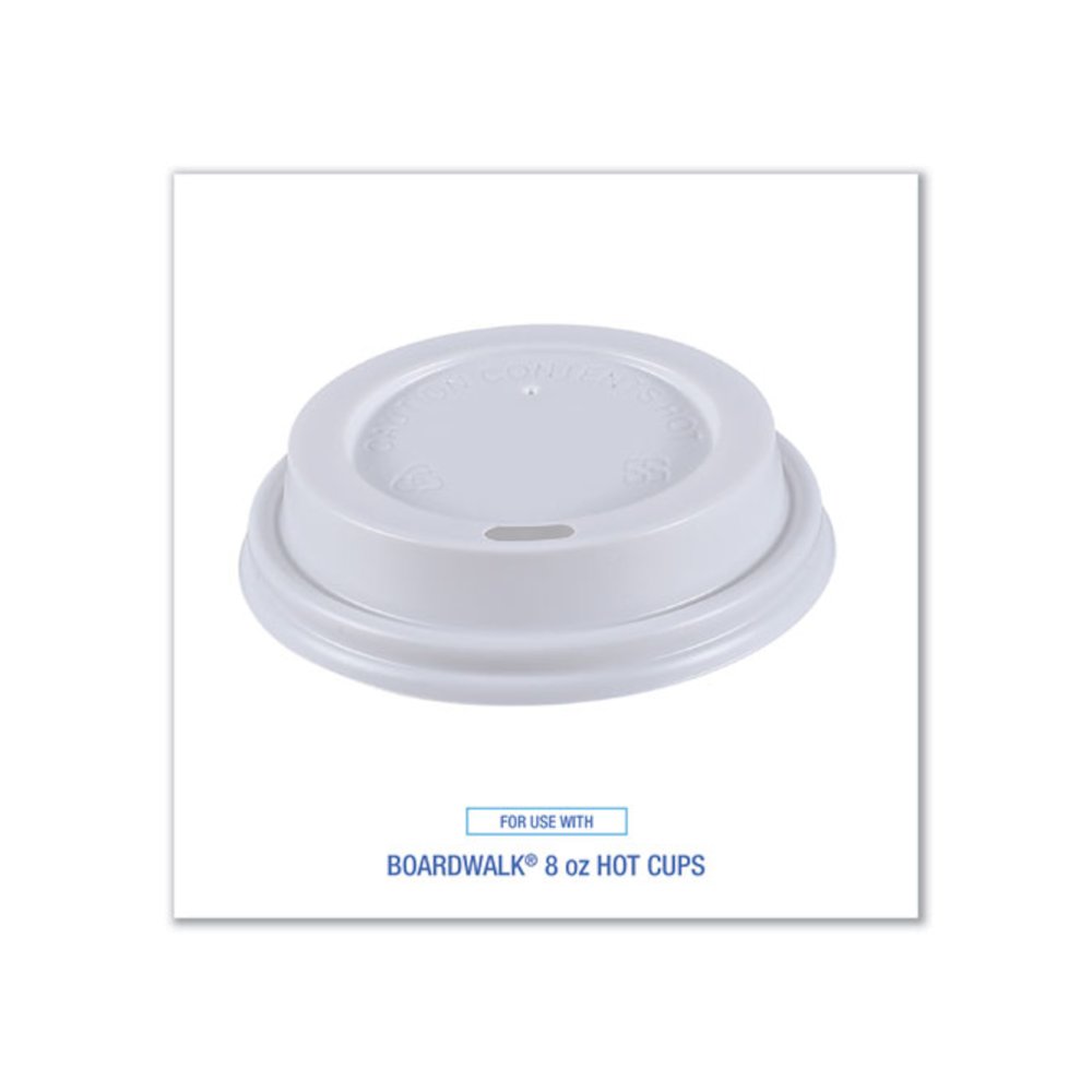 Hot Cup Lids, Fits 8 oz Hot Cups, Plastic, White, 50/Sleeve, 20 Sleeves/Carton. Picture 3