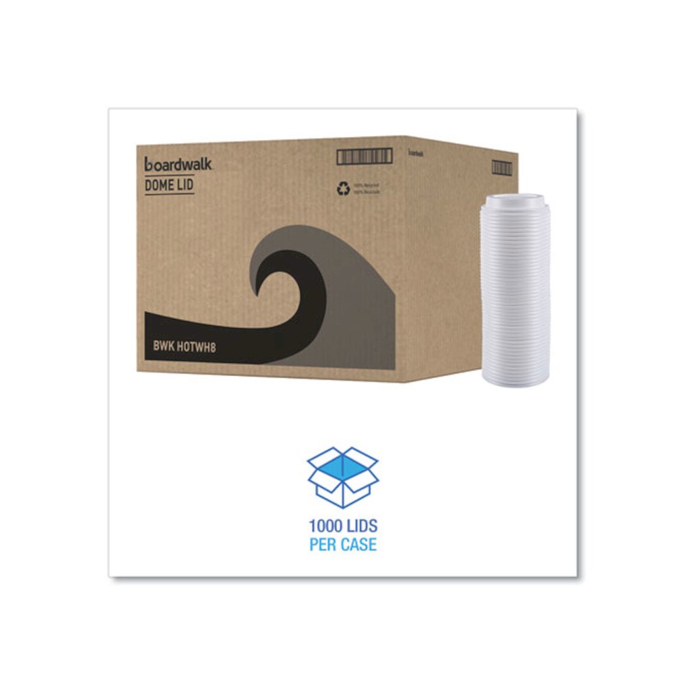 Hot Cup Lids, Fits 8 oz Hot Cups, Plastic, White, 50/Sleeve, 20 Sleeves/Carton. Picture 4