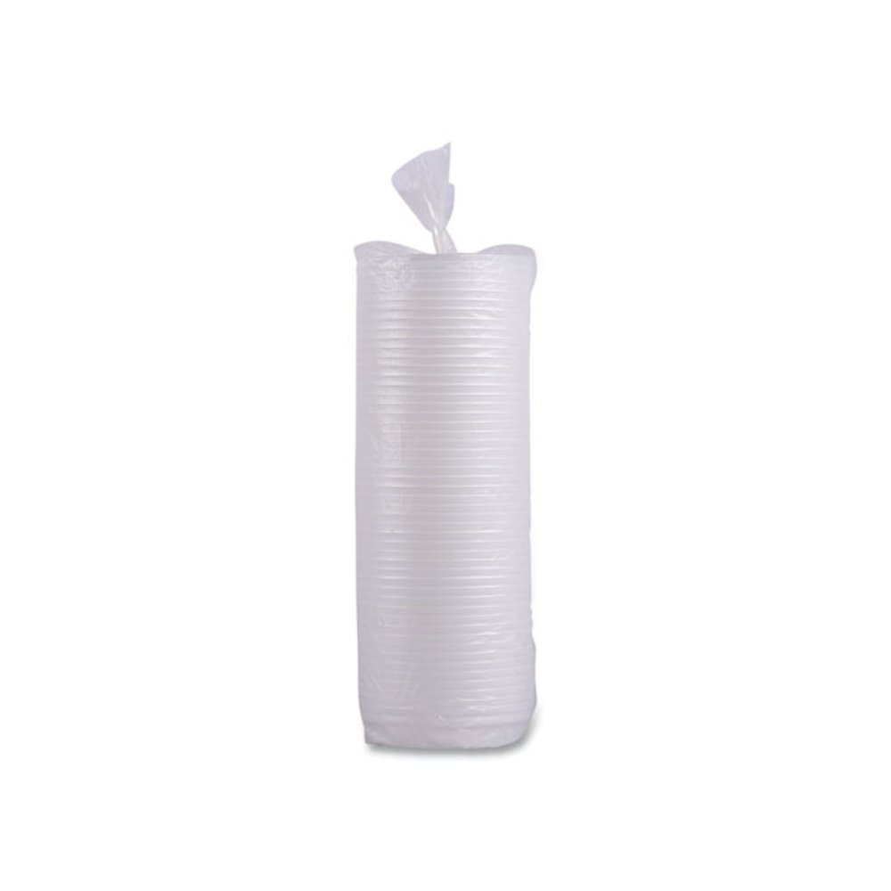 Hot Cup Lids, Fits 8 oz Hot Cups, Plastic, White, 50/Sleeve, 20 Sleeves/Carton. Picture 6