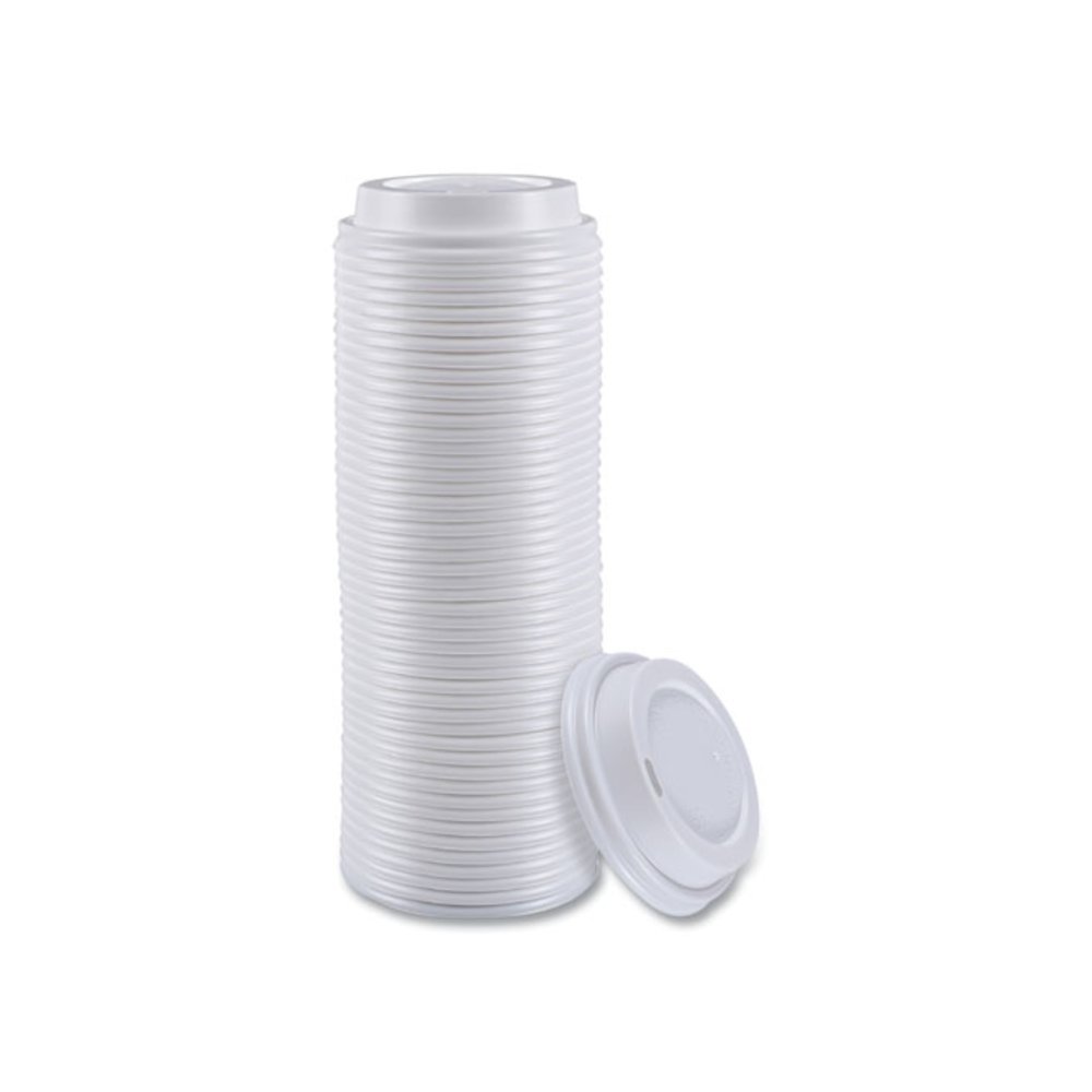 Hot Cup Lids, Fits 8 oz Hot Cups, Plastic, White, 50/Sleeve, 20 Sleeves/Carton. Picture 7