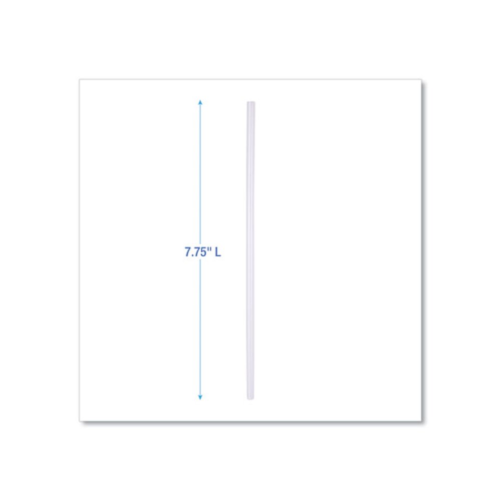 Wrapped Jumbo Straws, 7.75", Polypropylene, Clear, 500/Pack, 24 Packs/Carton. Picture 6