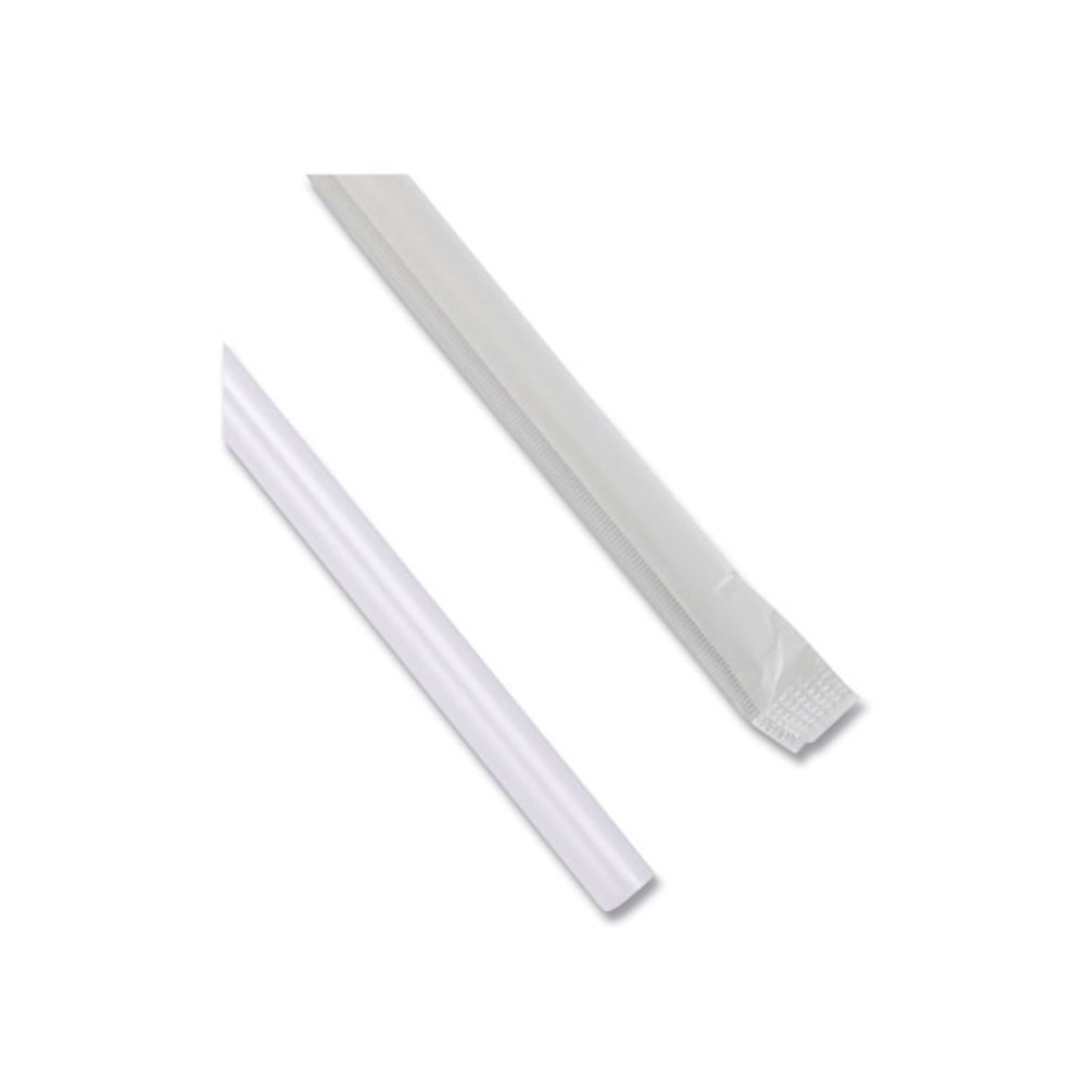 Wrapped Jumbo Straws, 7.75", Polypropylene, Clear, 500/Pack, 24 Packs/Carton. Picture 7