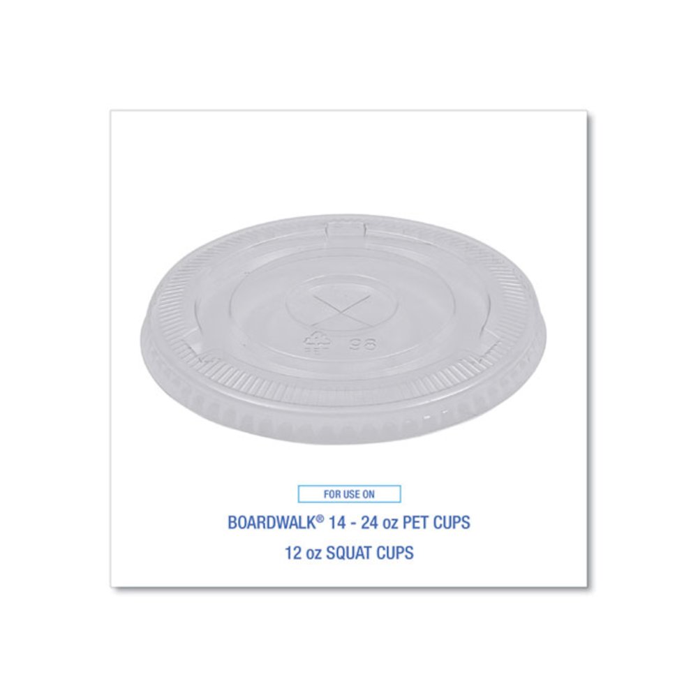 PET Cold Cup Lids, Fits 14 oz to 24 oz Cold Cups, Plastic, Clear, 100/Sleeve, 10 Sleeves/Carton. Picture 5