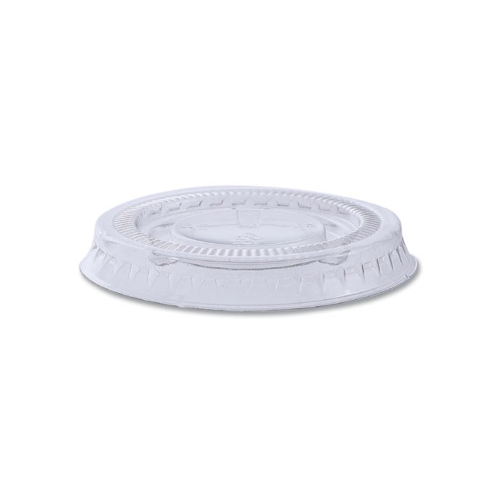 Souffle/Portion Cup Lids, Fits 1 oz Portion Cups, Plastic, Clear, 2,500/Carton. Picture 2