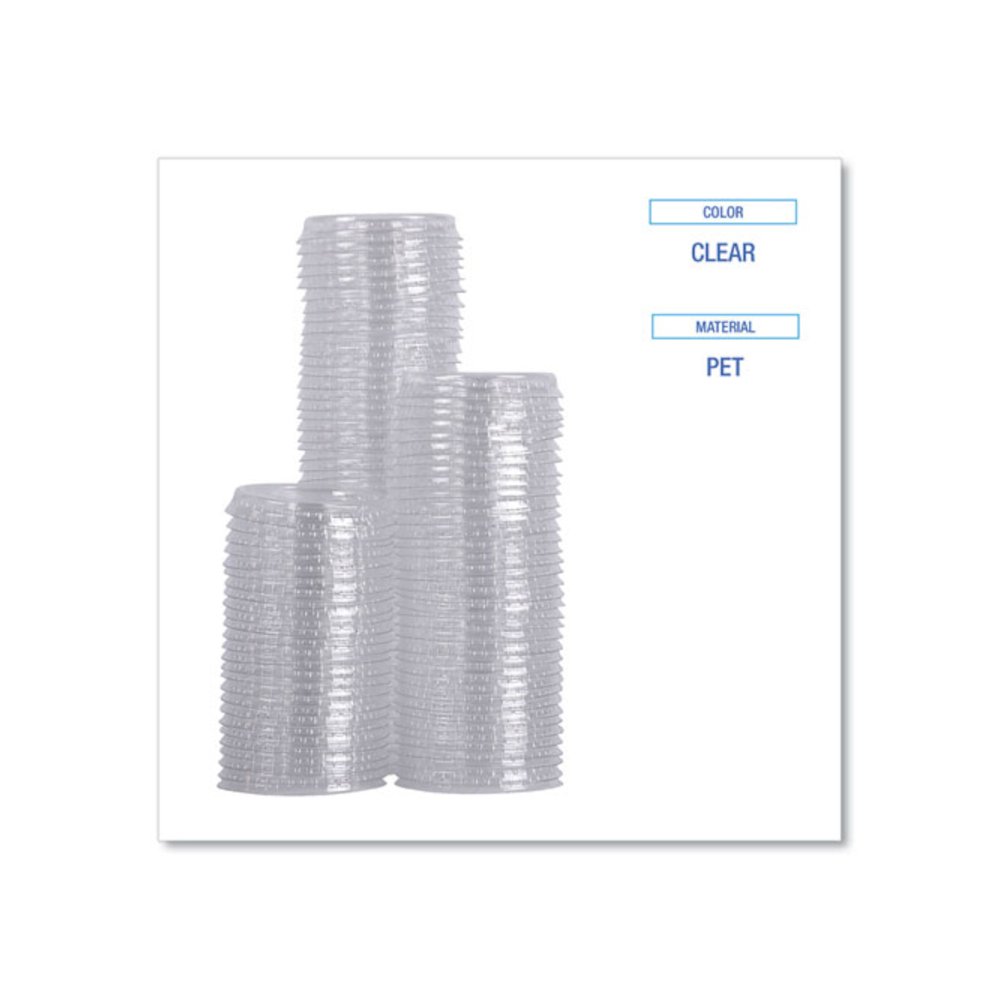 Souffle/Portion Cup Lids, Fits 1 oz Portion Cups, Plastic, Clear, 2,500/Carton. Picture 4