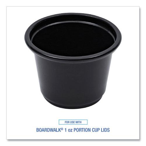 Souffle/Portion Cups, 1 oz, Plastic, Black, 125/Sleeve, 20 Sleeves/Carton. Picture 3