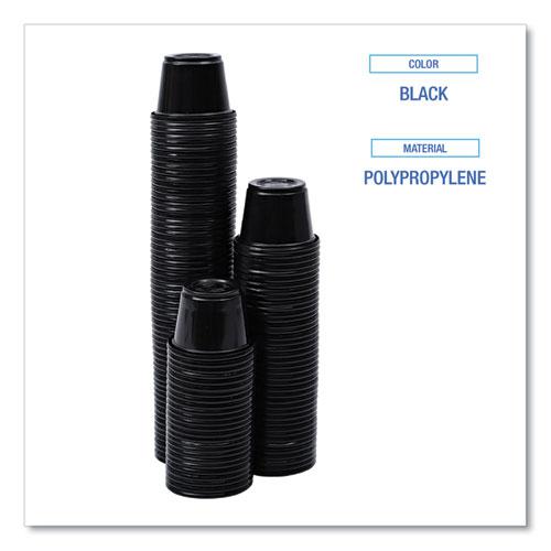 Souffle/Portion Cups, 1 oz, Plastic, Black, 125/Sleeve, 20 Sleeves/Carton. Picture 4