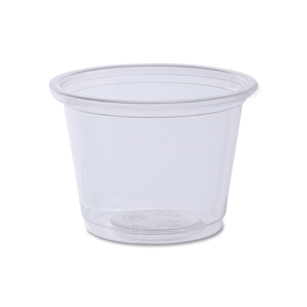 Souffle/Portion Cups, 1 oz, Plastic, Clear, 125/Sleeves, 20 Sleeves/Carton. Picture 2