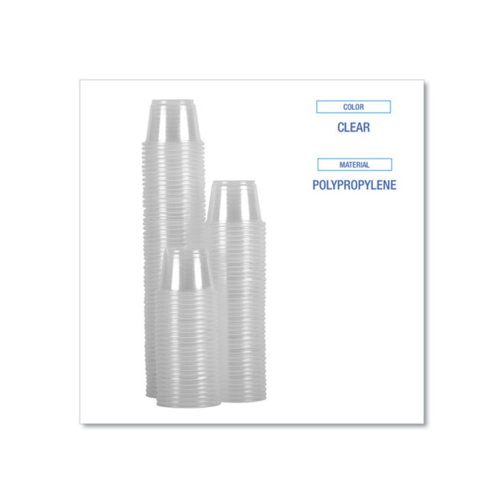 Souffle/Portion Cups, 1 oz, Plastic, Clear, 125/Sleeves, 20 Sleeves/Carton. Picture 4