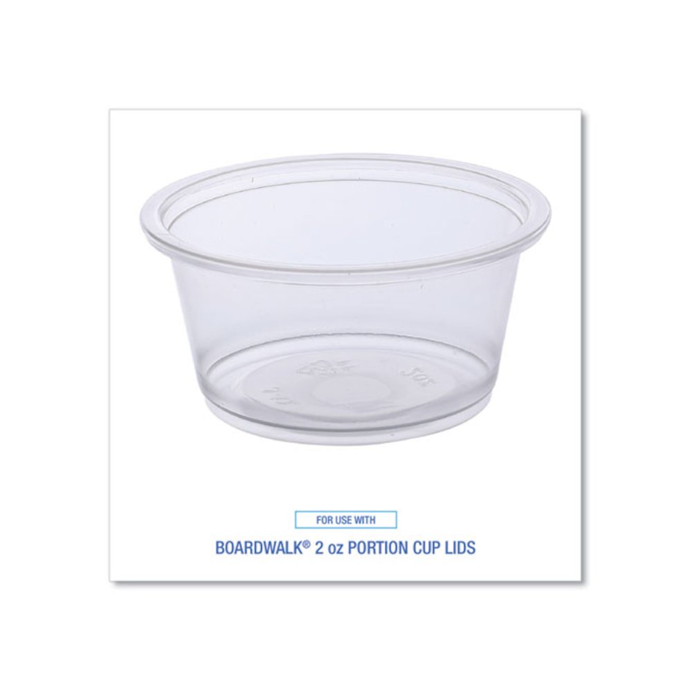 Souffle/Portion Cups, 2 oz, Plastic, Clear, 125/Sleeve, 20 Sleeves/Carton. Picture 4