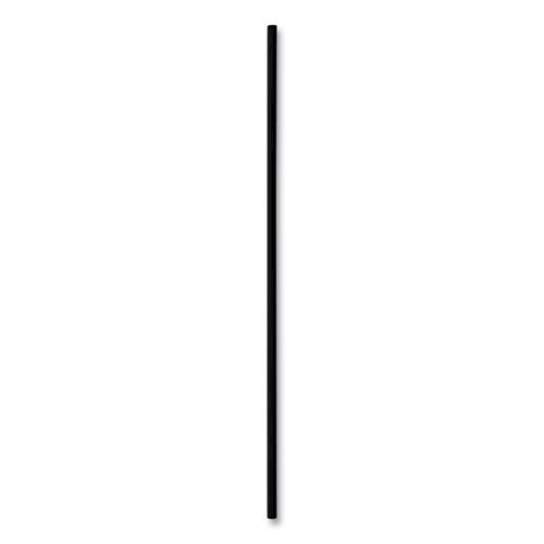 Cocktail Straws, 8", Polypropylene, Black, 5,000/Carton. Picture 2