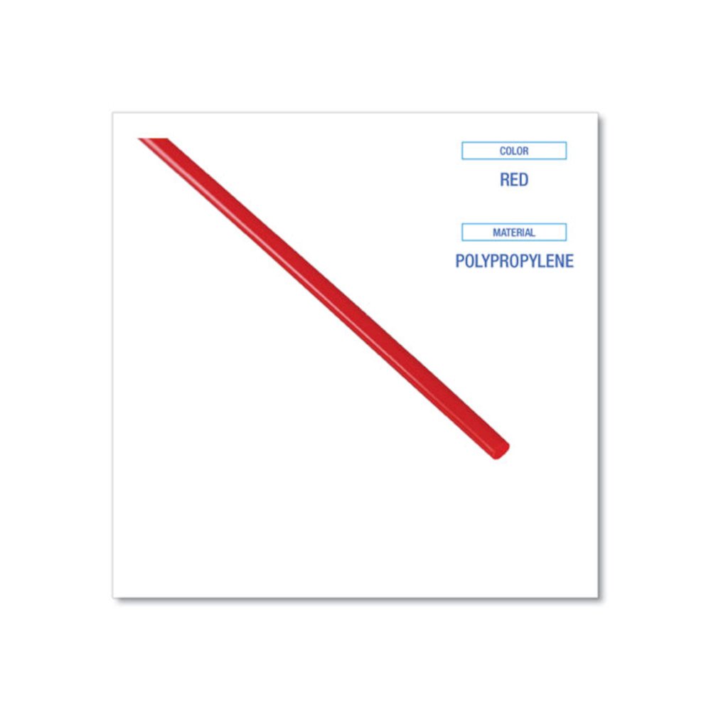 Single-Tube Stir-Straws,5.25", Polypropylene, Red, 1,000/Pack, 10 Packs/Carton. Picture 3