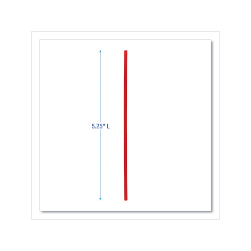 Single-Tube Stir-Straws,5.25", Polypropylene, Red, 1,000/Pack, 10 Packs/Carton. Picture 6