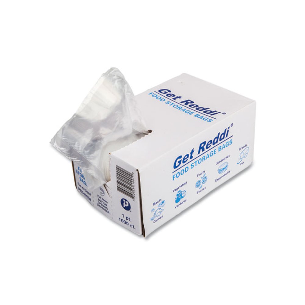 Food Bags, 16 oz, 4" x 2" x 8", Clear, 1,000/Carton. Picture 1