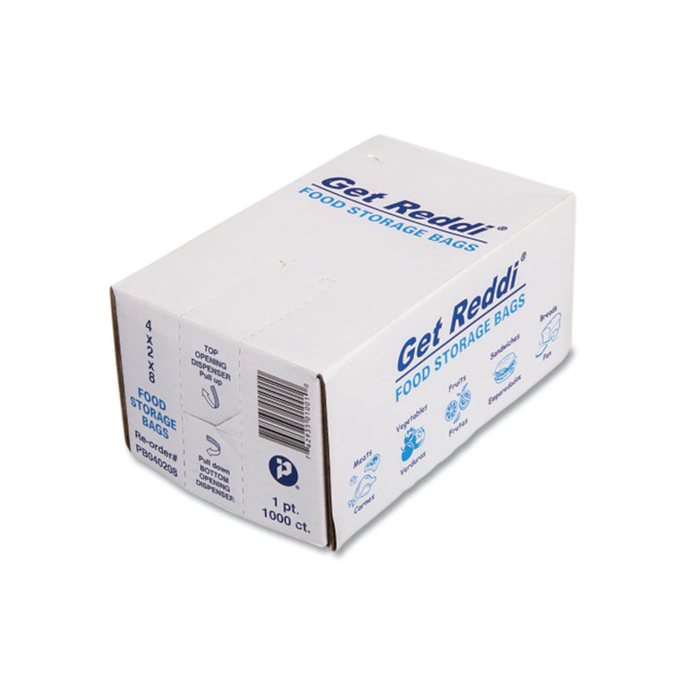 Food Bags, 16 oz, 4" x 2" x 8", Clear, 1,000/Carton. Picture 2