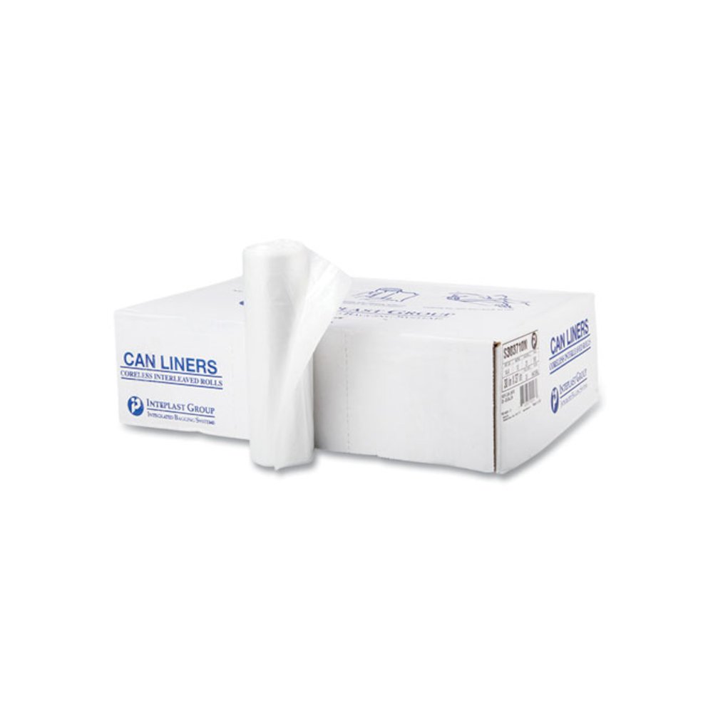 High-Density Commercial Can Liners, 30 gal, 10 mic, 30" x 37", Clear, Interleaved Roll, 25 Bags/Roll, 20 Rolls/Carton. Picture 2