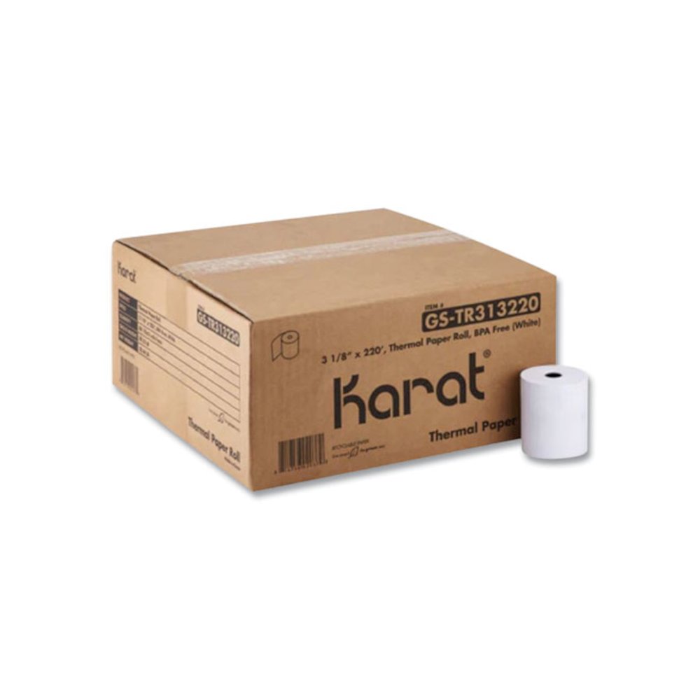 Thermal Paper Rolls, 3.13" x 220 ft, White, 50 Rolls/Carton. Picture 1