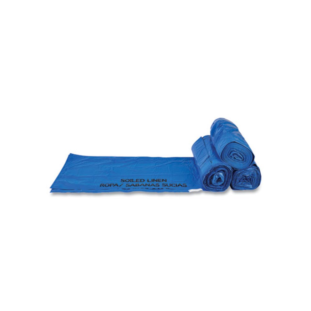 Draw-Tuff Institutional Draw-Tape Can Liners, Drawstring, 30 gal, 1 mil, 30.5" x 40", Blue, 25 Bags/Roll, 8 Rolls/Carton. Picture 2