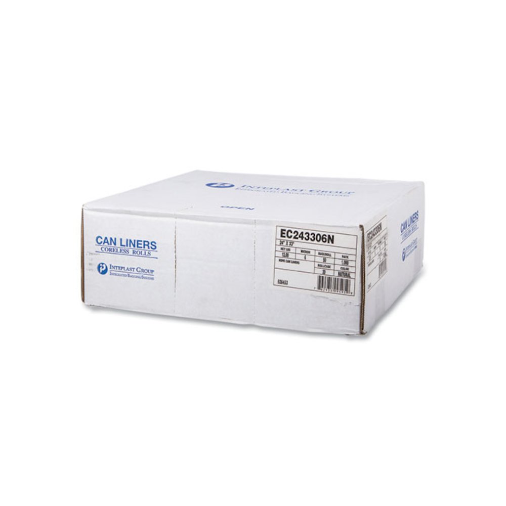 High-Density Commercial Can Liners, 16 gal, 6 mic, 24" x 33", Natural, Perforated Roll, 50 Bags/Roll, 20 Rolls/Carton. Picture 2