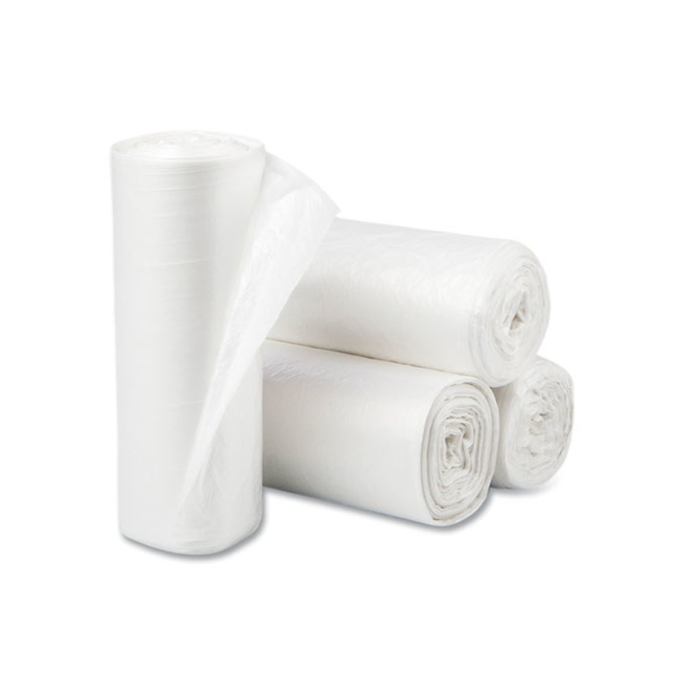 High-Density Commercial Can Liners, 16 gal, 6 mic, 24" x 33", Natural, Perforated Roll, 50 Bags/Roll, 20 Rolls/Carton. Picture 3