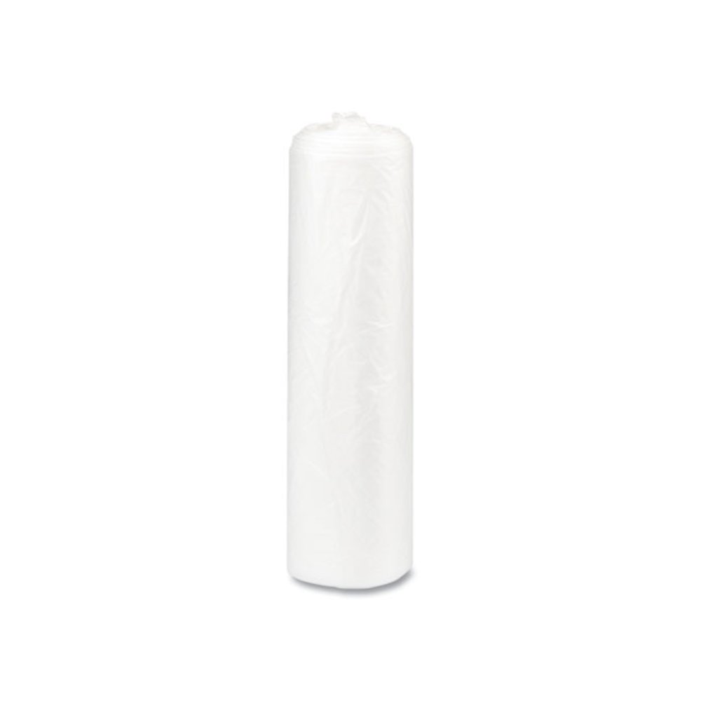 High-Density Commercial Can Liners, 10 gal, 8 mic, 24" x 24", Natural, Interleaved Roll, 50 Bags/Roll, 20 Rolls/Carton. Picture 3