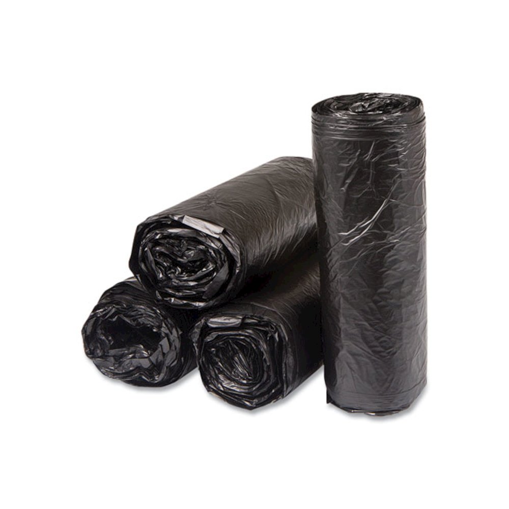 High-Density Commercial Can Liners, 16 gal, 6 mic, 24" x 33", Black, Interleaved Roll, 50 Bags/Roll, 20 Rolls/Carton. Picture 2