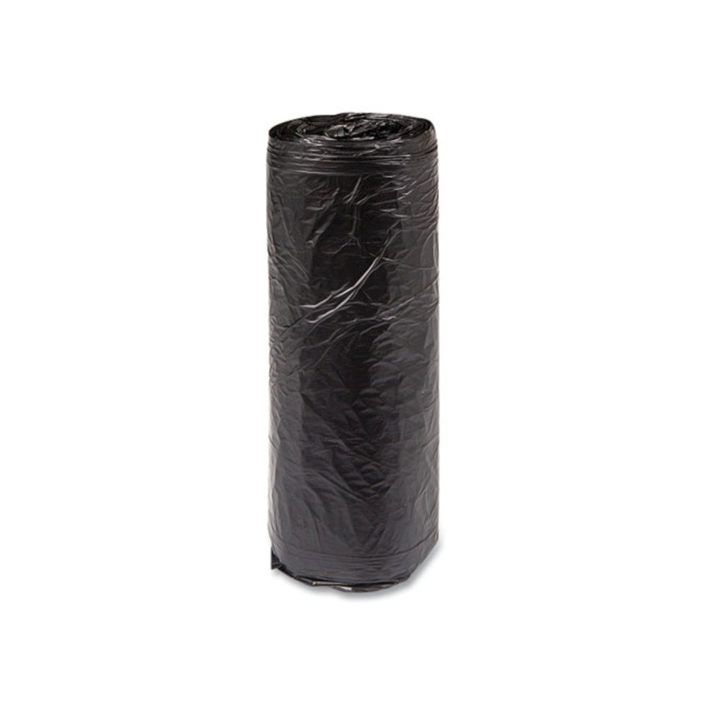 High-Density Commercial Can Liners, 16 gal, 6 mic, 24" x 33", Black, Interleaved Roll, 50 Bags/Roll, 20 Rolls/Carton. Picture 4