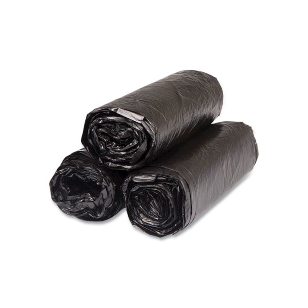 High-Density Commercial Can Liners, 16 gal, 6 mic, 24" x 33", Black, Interleaved Roll, 50 Bags/Roll, 20 Rolls/Carton. Picture 5
