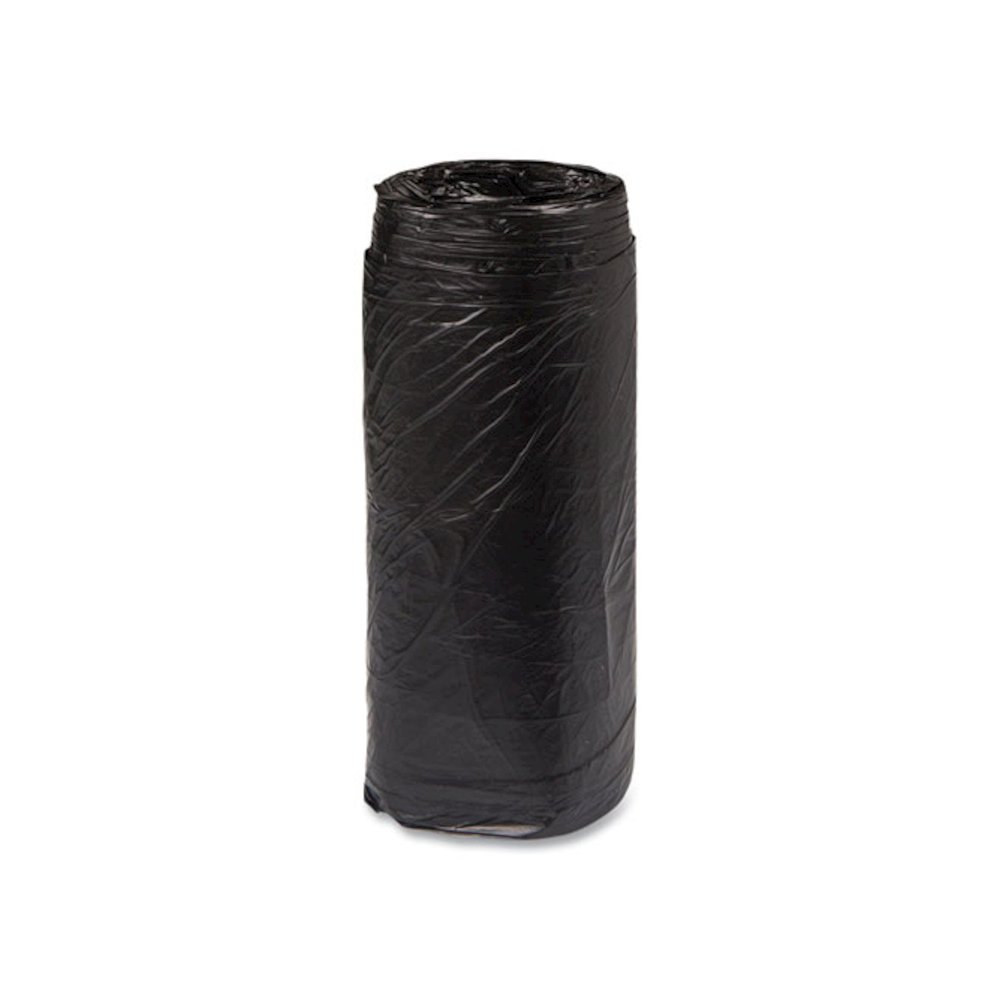 High-Density Commercial Can Liners, 16 gal, 8 mic, 24" x 33", Black, Interleaved Roll, 50 Bags/Roll, 20 Rolls/Carton. Picture 4