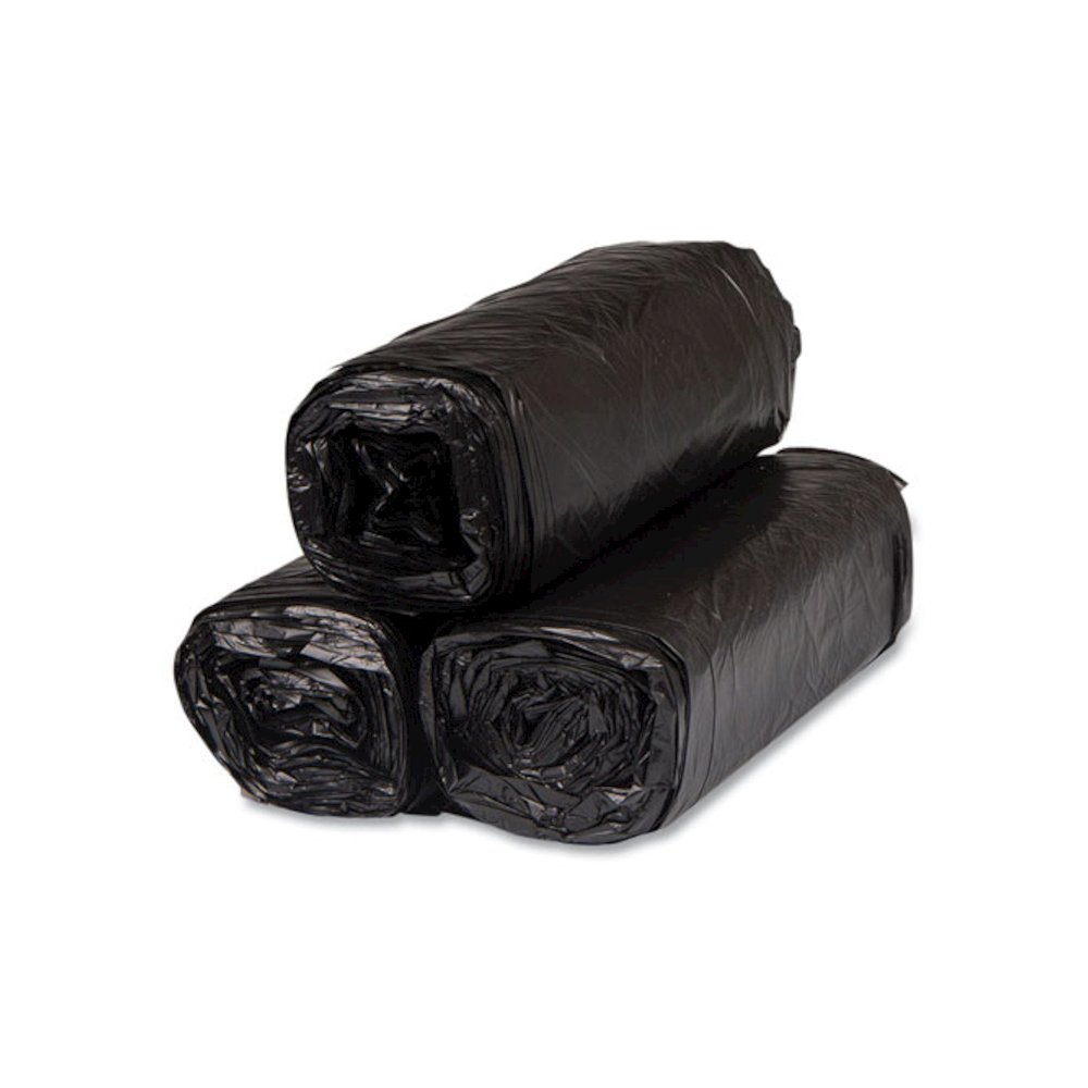 High-Density Commercial Can Liners, 16 gal, 8 mic, 24" x 33", Black, Interleaved Roll, 50 Bags/Roll, 20 Rolls/Carton. Picture 5