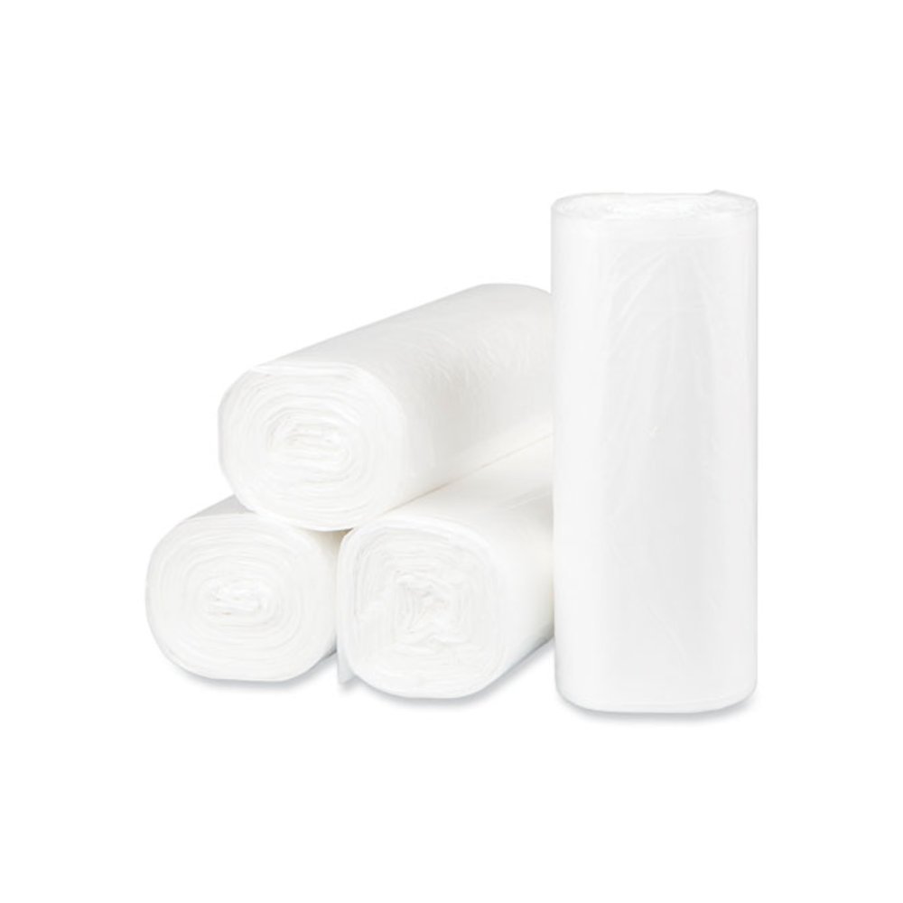 High-Density Commercial Can Liners, 16 gal, 8 mic, 24" x 33", Natural, Interleaved Roll, 50 Bags/Roll, 20 Rolls/Carton. Picture 2